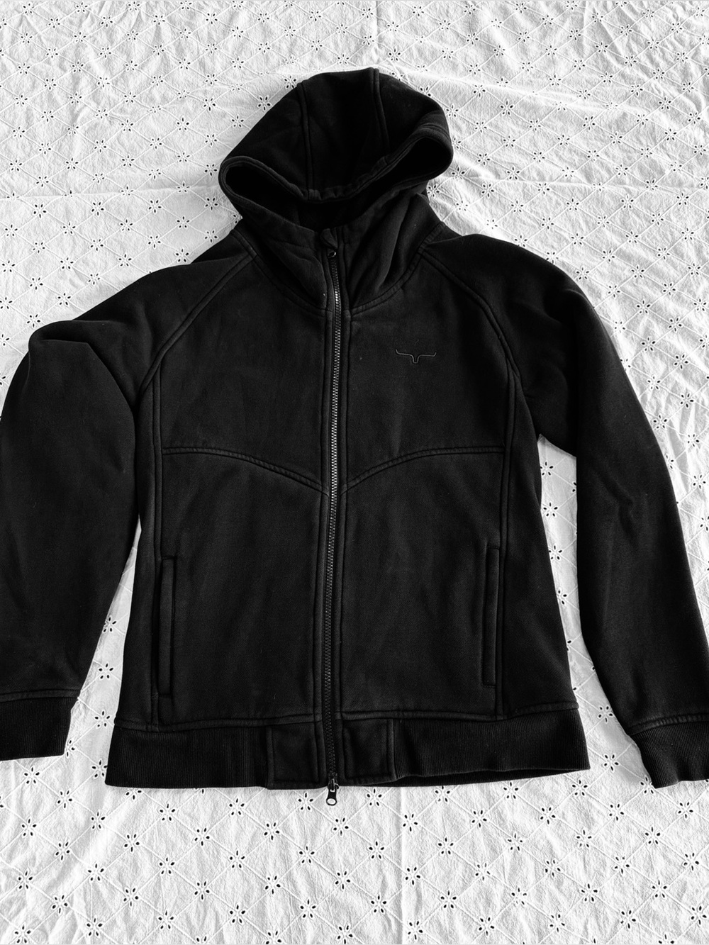 Kimes Ranch Black Hooded Zip Sweater